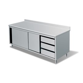 Work cabinet with drawers on the right